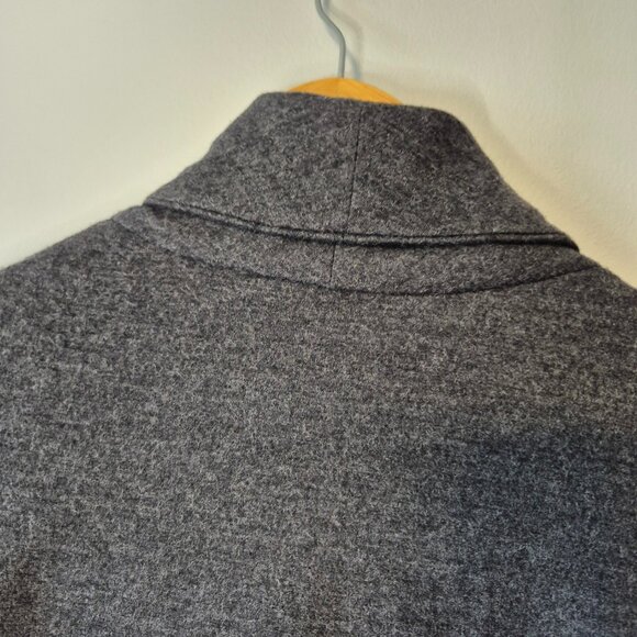 Club Monaco 100% Wool Grey Assymetric Zippered Wrap Sweater - Picture 10 of 14